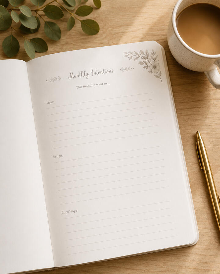 Monthly Intentions Mockup Monthly Intentions Mockup